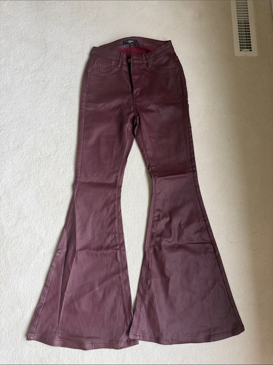 American Bazi Pants - American Bazi Wine Red Faux Leather Pants